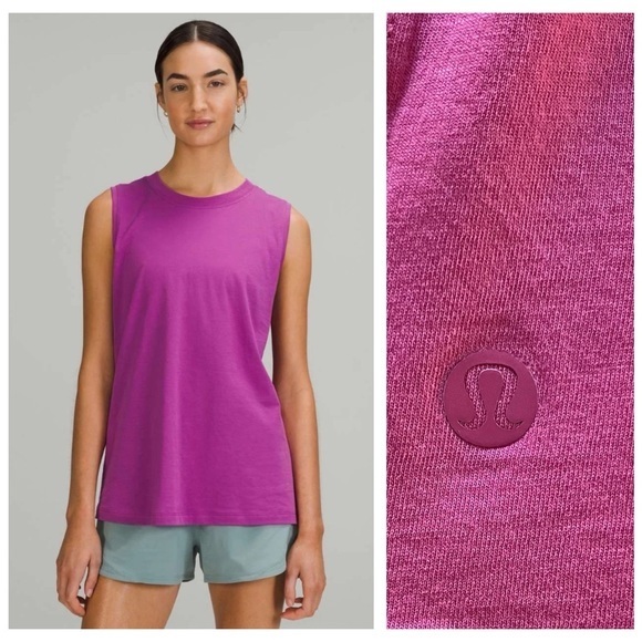 lululemon athletica Tops - Lululemon Berry Pink All Yours Pima Cotton Tank Top Small